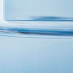 Bealen blue glass vase close-up of thick base rim and glossy surface