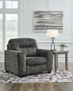 Lonoke - 2 Pc. - Chair And A Half, Ottoman - Gunmetal