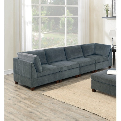 8-Pc Grey Chenille Sectional Sofa | Modular Couch-American Furniture Outlet