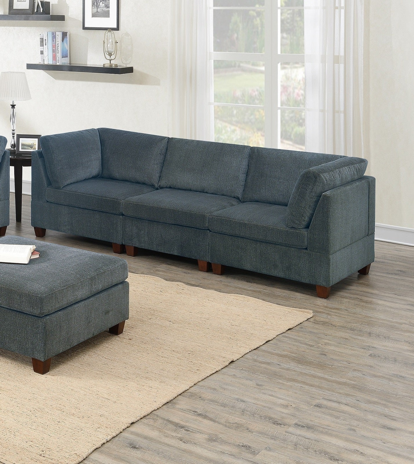 8-Pc Grey Chenille Sectional Sofa | Modular Couch-American Furniture Outlet