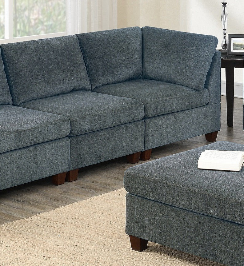 8-Pc Grey Chenille Sectional Sofa | Modular Couch-American Furniture Outlet