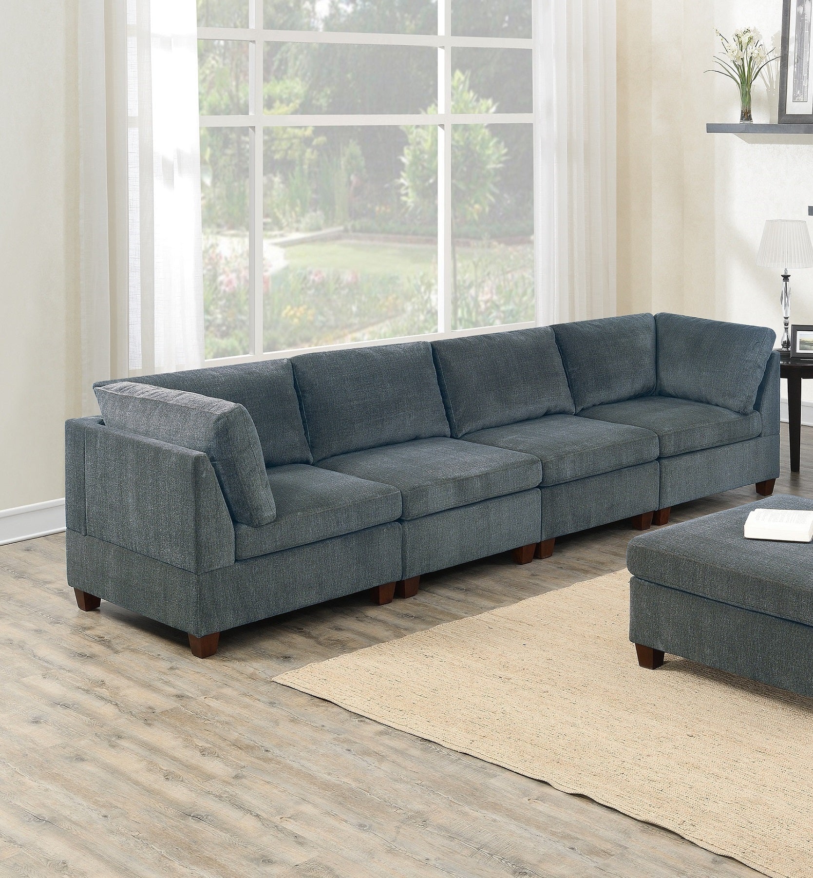 8-Pc Grey Chenille Sectional Sofa | Modular Couch-American Furniture Outlet