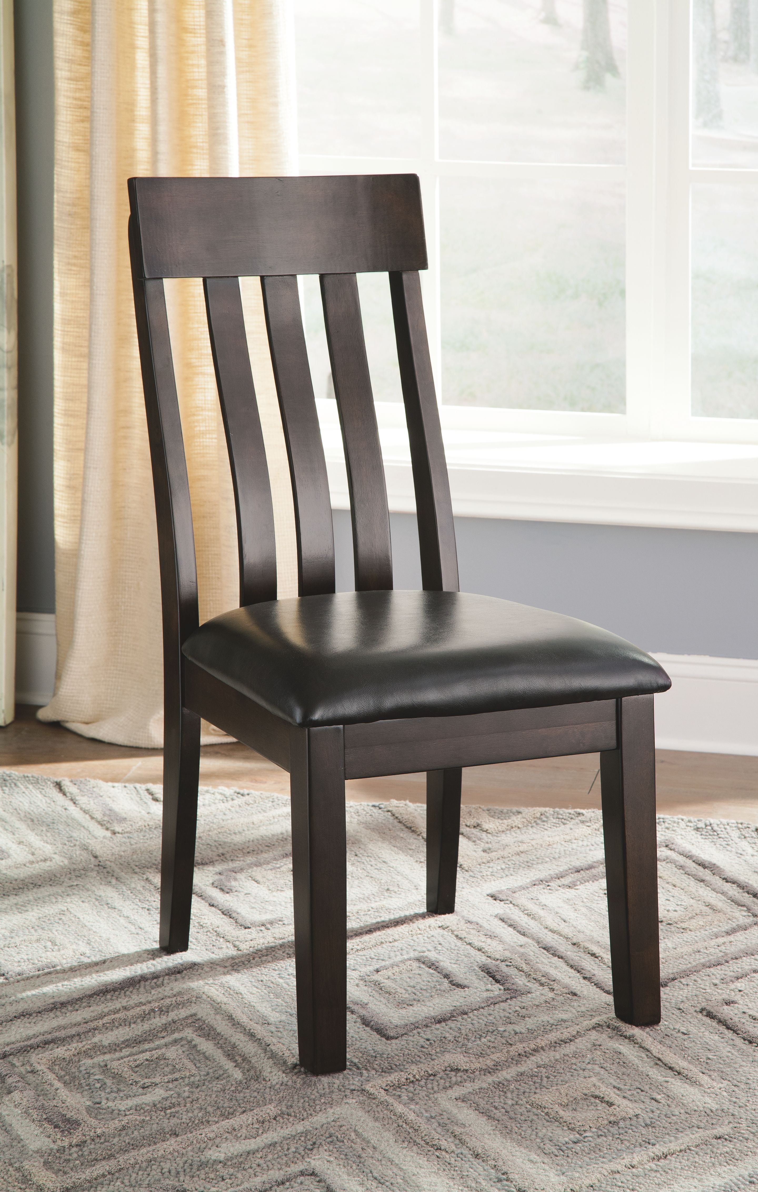 Haddigan Dark Brown Upholstered Dining Side Chair (Set of 2)