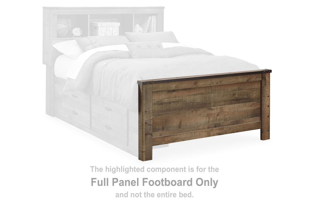 Full panel footboard only, dark brown wood, rectangular panel design