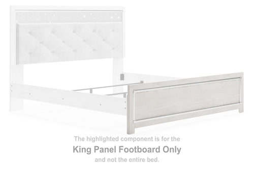 White king panel footboard with horizontal rail and inset panel detail