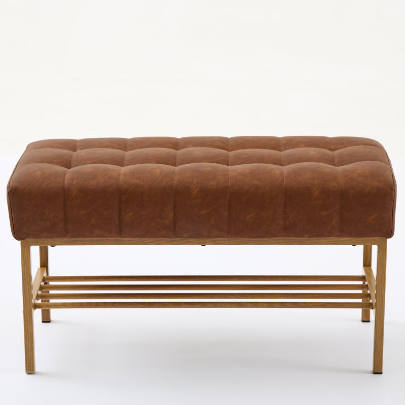 Retro Bed Bench w/ Shelf, 300 LB