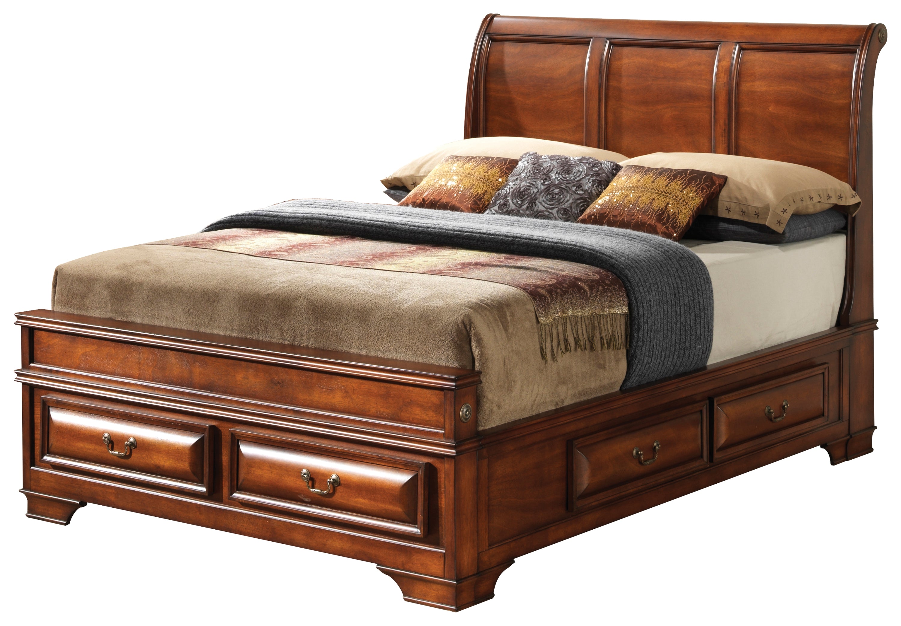 Elegant Oak Full Storage Bed | Stylish Space-Saving Solution