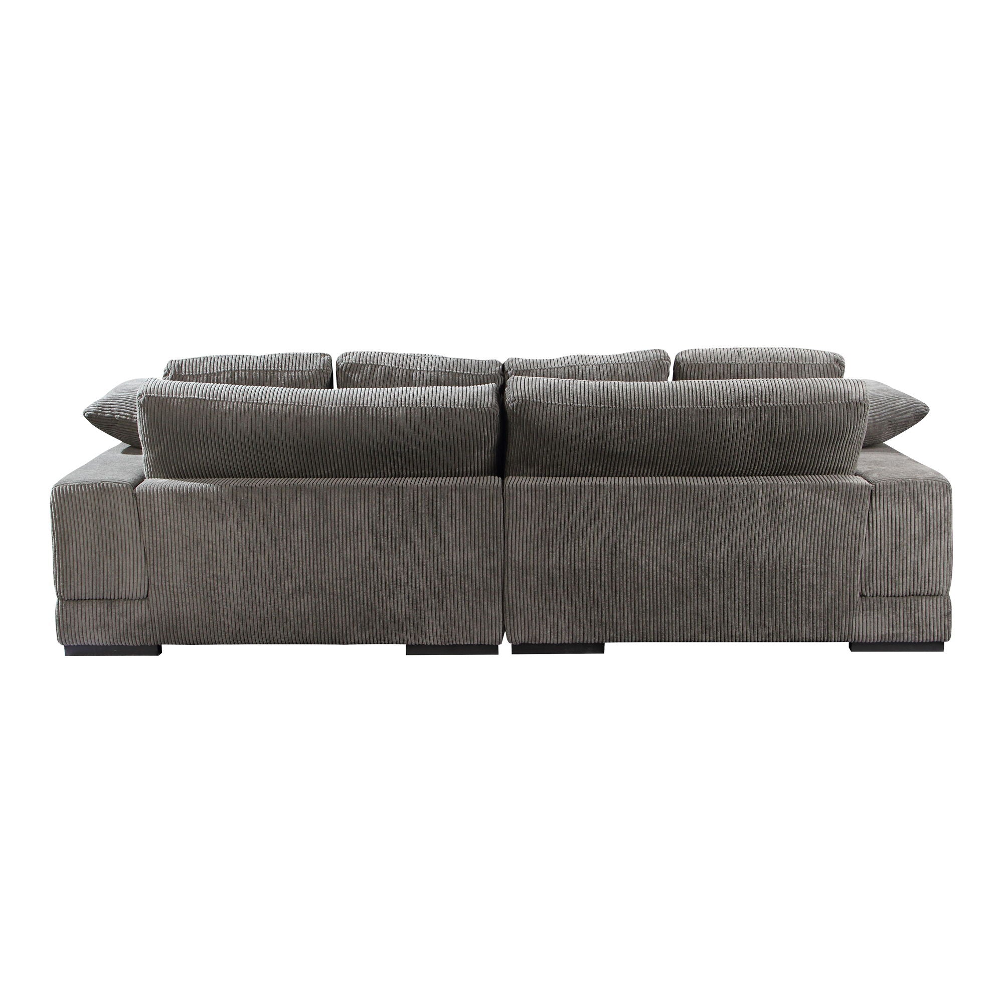 Gray Plunge Sectional Sofa - Deep Seats, Modern