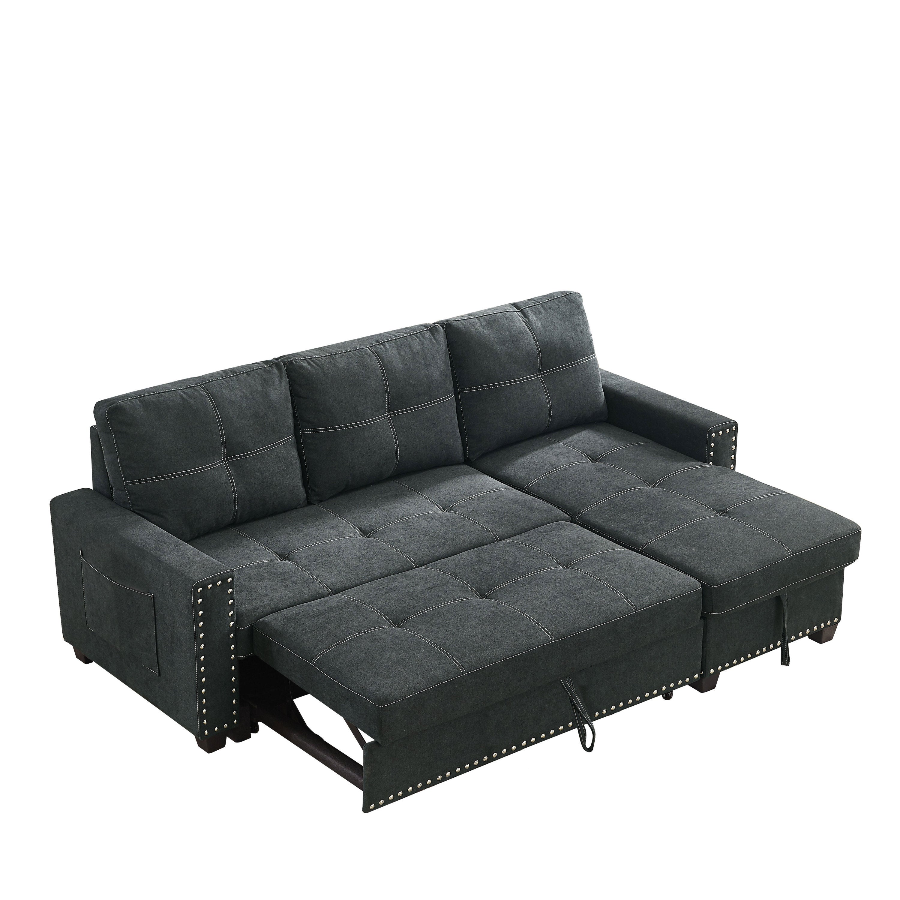 82" Reversible Sleeper Sectional w/ Storage-Sleeper Sectionals-American Furniture Outlet