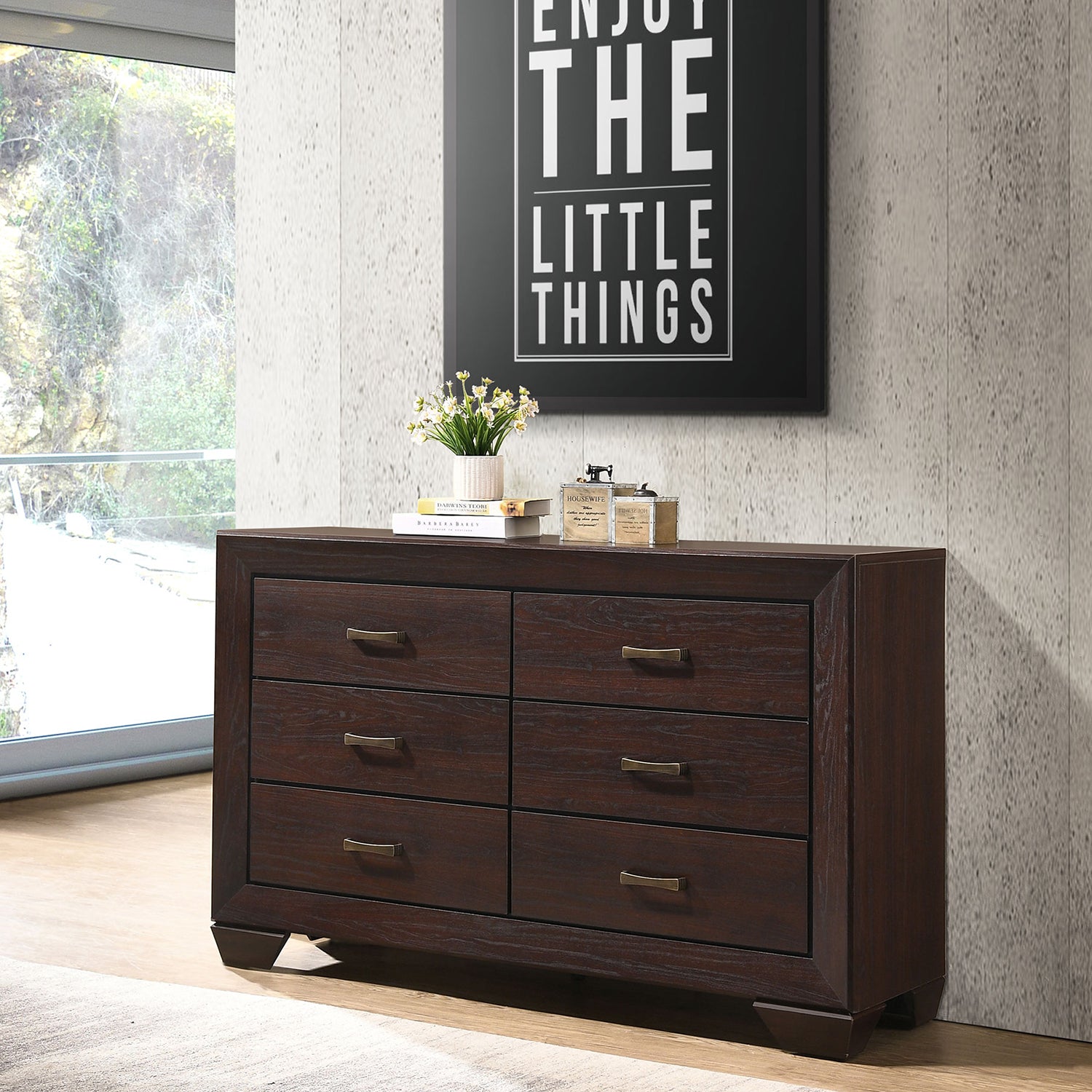 Harrison Dark Cocoa 6-Drawer Dresser - Stylish Storage