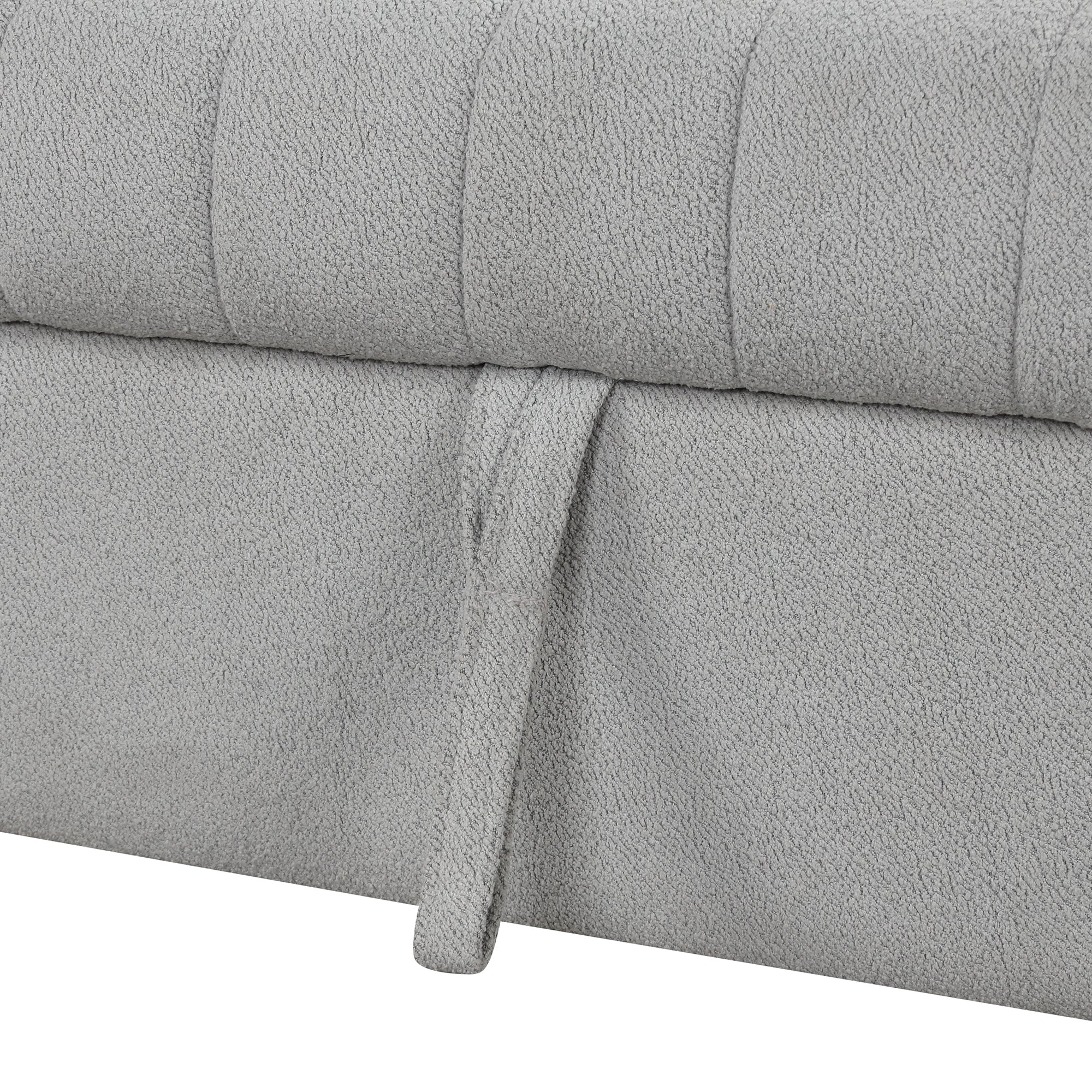 82.6" Gray L-Shaped Sectional Sofa Bed w/ USB Ports, Outlets & Ottoman-American Furniture Outlet