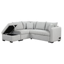 82.6" Gray L-Shaped Sectional Sofa Bed w/ USB Ports, Outlets & Ottoman-Sleeper Sectionals-American Furniture Outlet