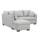 82.6" Gray L-Shaped Sectional Sofa Bed w/ USB Ports, Outlets & Ottoman-Sleeper Sectionals-American Furniture Outlet