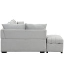 82.6" Gray L-Shaped Sectional Sofa Bed w/ USB Ports, Outlets & Ottoman-Sleeper Sectionals-American Furniture Outlet