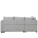 82.6" Gray L-Shaped Sectional Sofa Bed w/ USB Ports, Outlets & Ottoman-Sleeper Sectionals-American Furniture Outlet