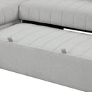 82.6" Gray L-Shaped Sectional Sofa Bed w/ USB Ports, Outlets & Ottoman-Sleeper Sectionals-American Furniture Outlet