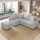 82.6" Gray L-Shaped Sectional Sofa Bed w/ USB Ports, Outlets & Ottoman-Sleeper Sectionals-American Furniture Outlet