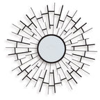 Garrenworth Accent Mirror with black sunburst frame and round reflective center