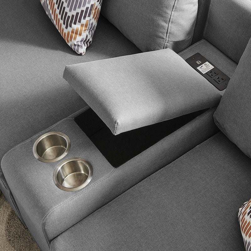 Amira - Reversible Modular Sectional Sofa With USB Console And Ottoman