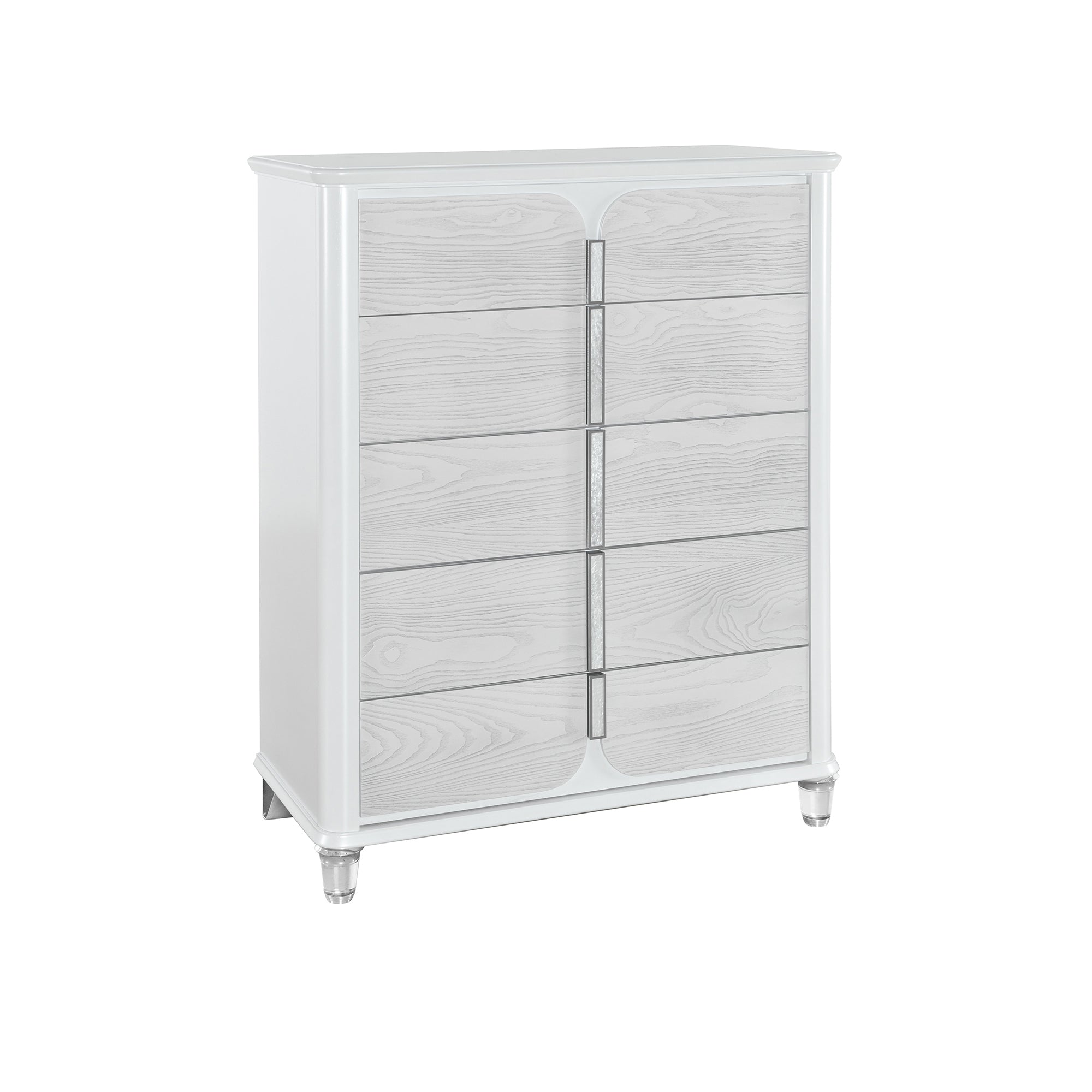 BRENDA Grey Chest - Spacious Drawers, Elegant Acrylic Legs