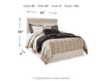 Bellaby beige panel headboard diagram, width 65", height 56", depth 4"