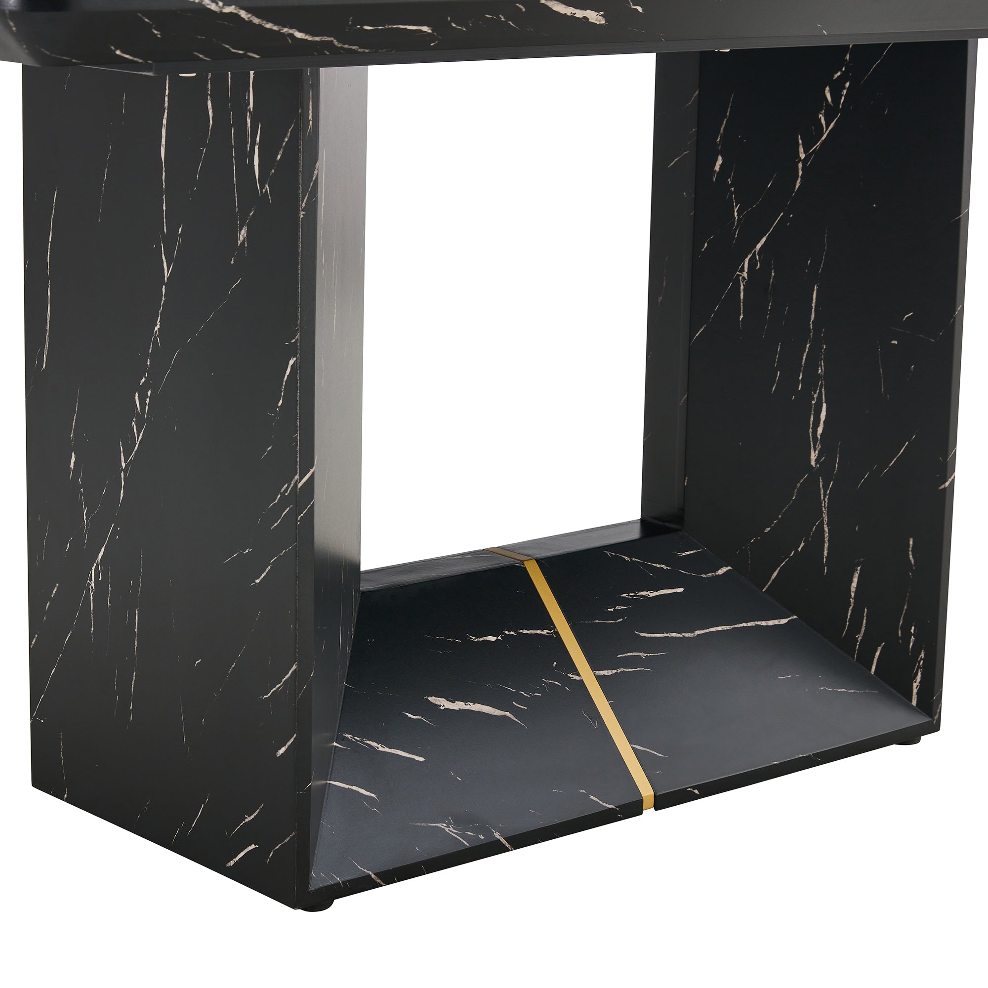 Black Marble Dining Set w/ 4 Chairs