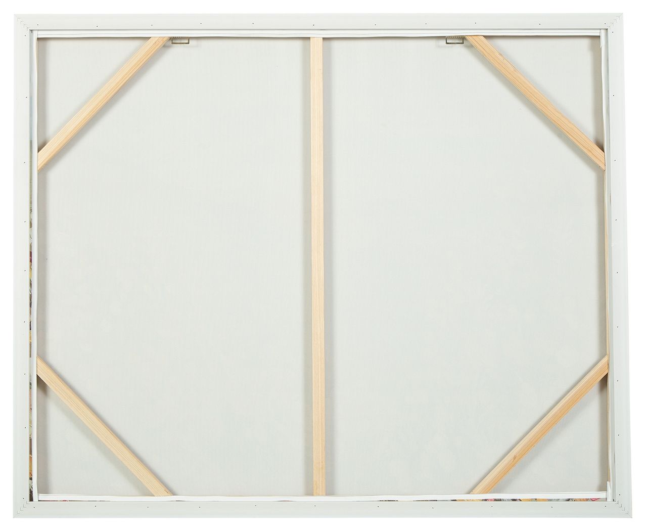 Pryorley wall art frame back with white backing and wood support bars