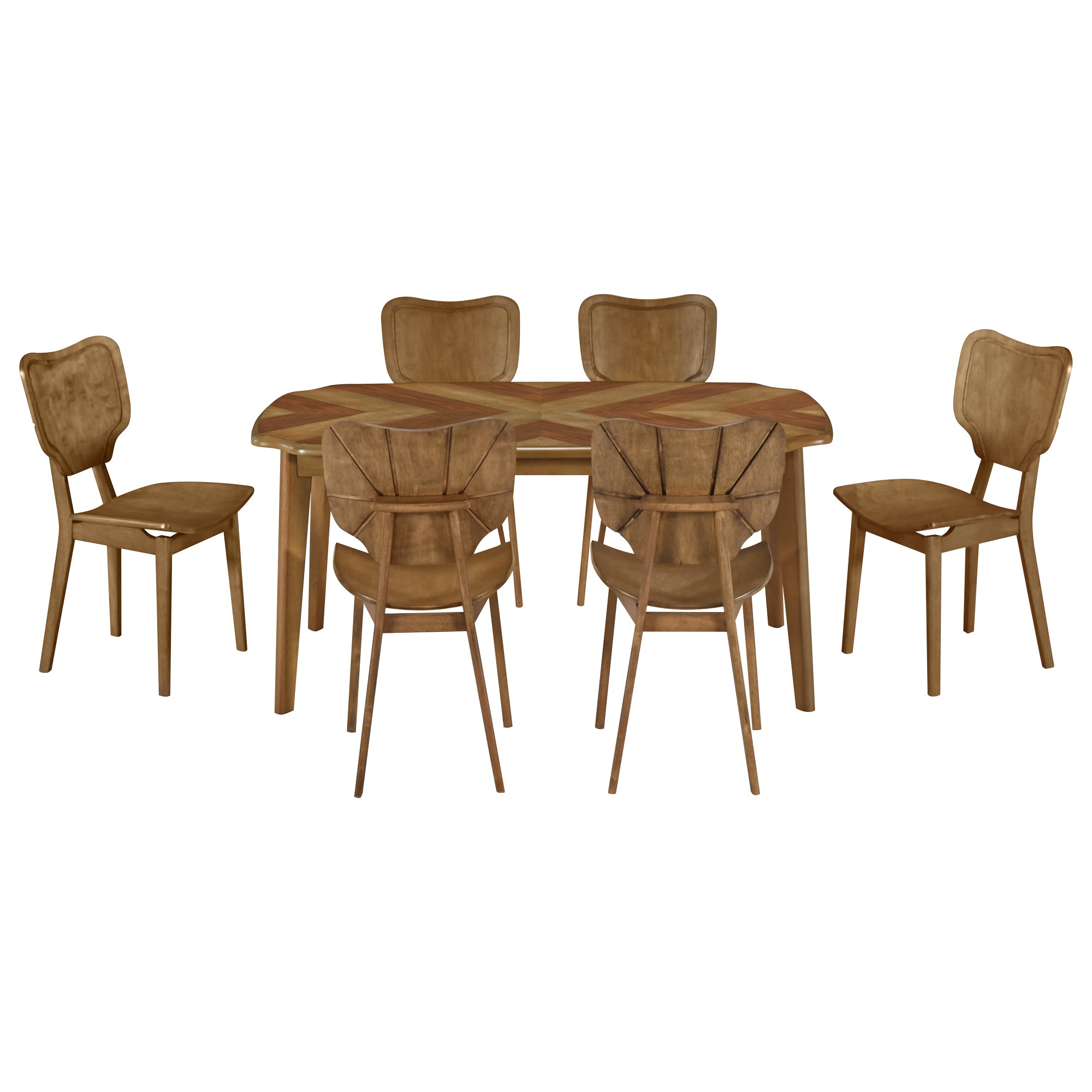 Vintage 7-Pc Dining Set, Brown