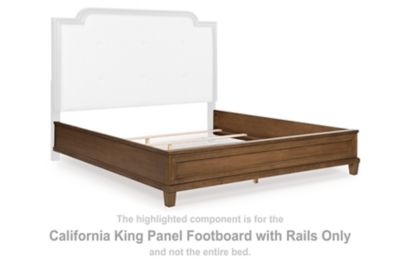 Jorlaina - California King Panel Footboard With Rails - Brown