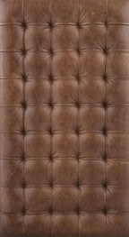 Brown leather-look tufted upholstery with diamond stitching