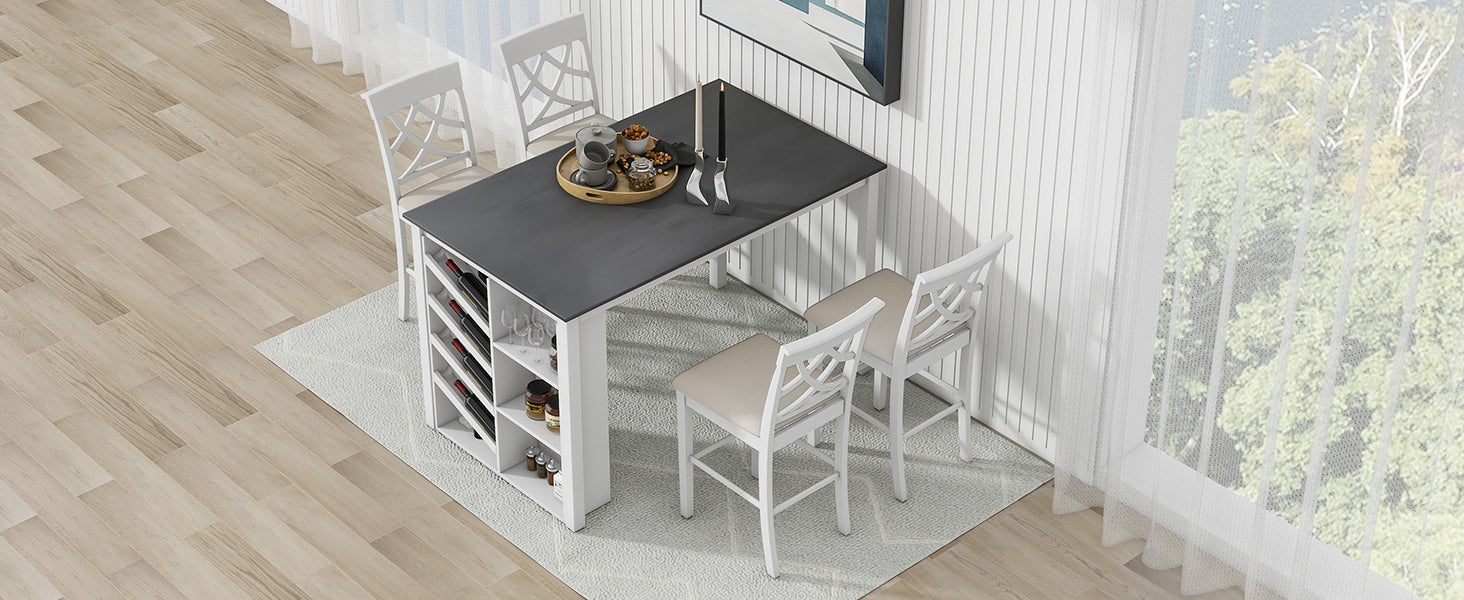 5-Piece Counter Height Dining Set - White