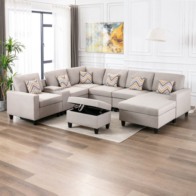 Nolan - 8 Piece Sectional Sofa With Interchangeable Legs