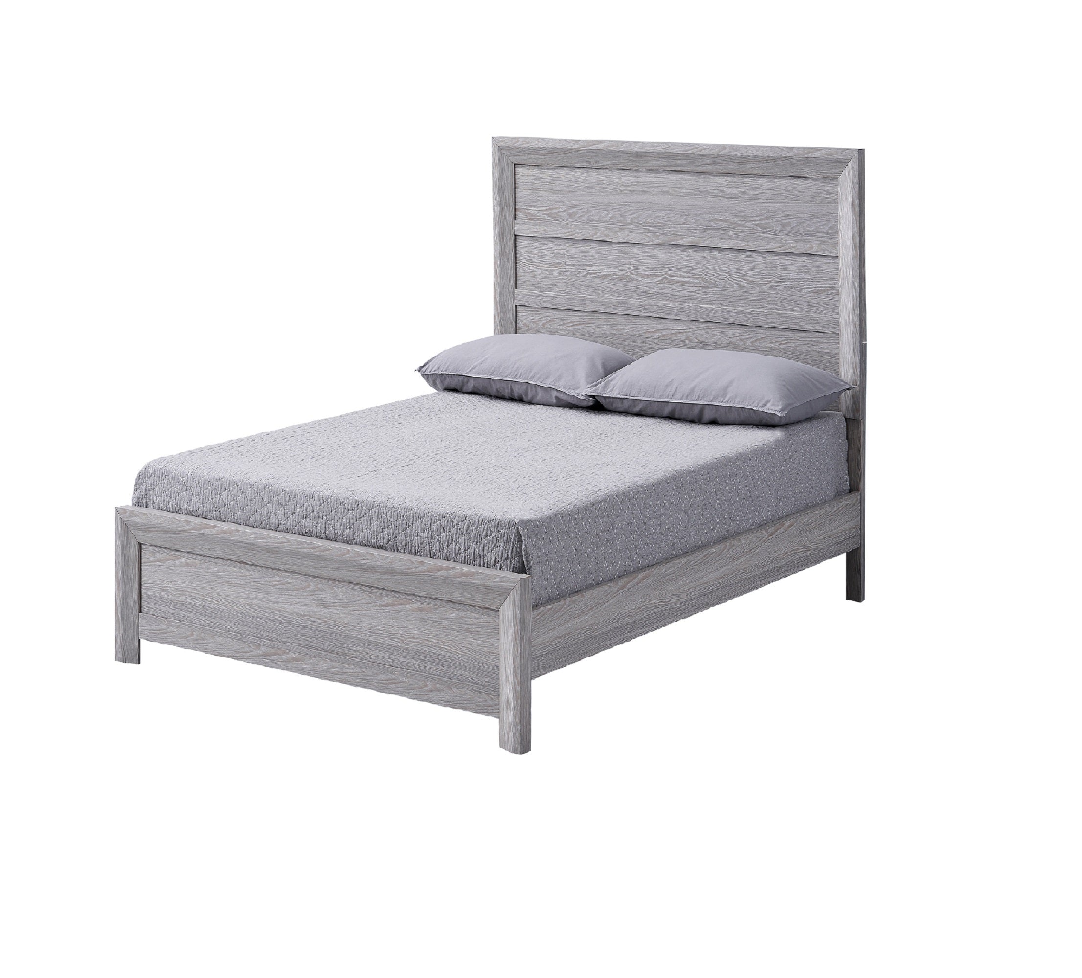 Rustic Gray Twin Youth Panel Bed - Contemporary Wood Furniture