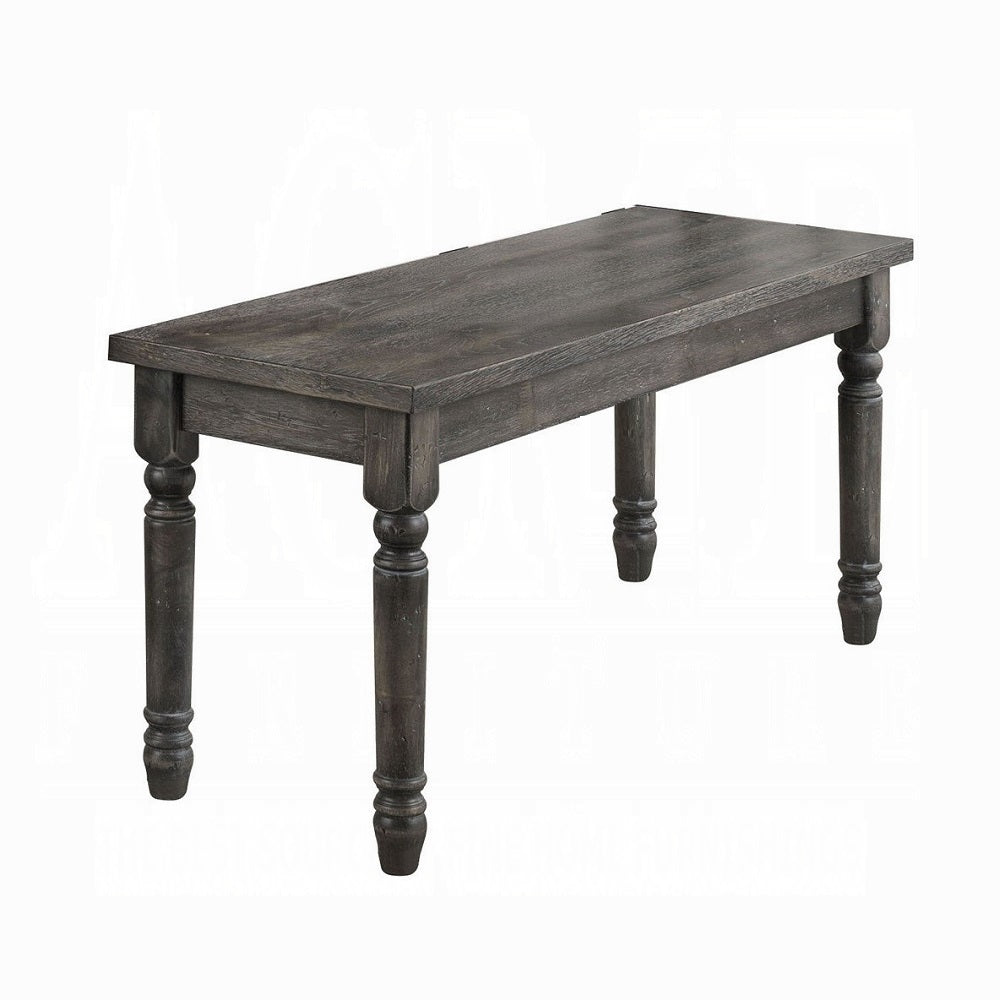 Rustic Gray 40" Wooden Dining Bench - Farmhouse Furniture