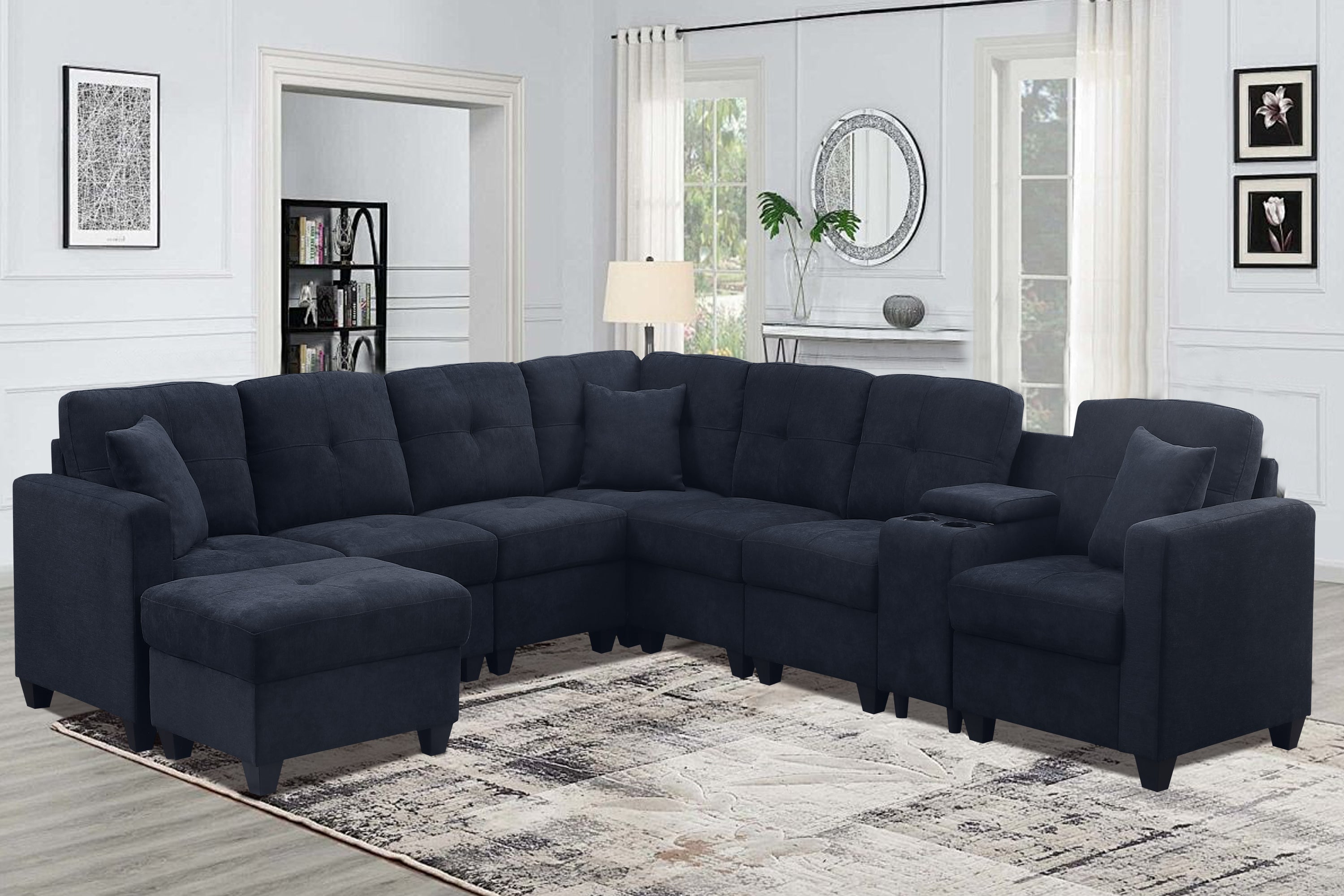Dark Blue Sectional Sofa - Stylish & Comfortable Furniture
