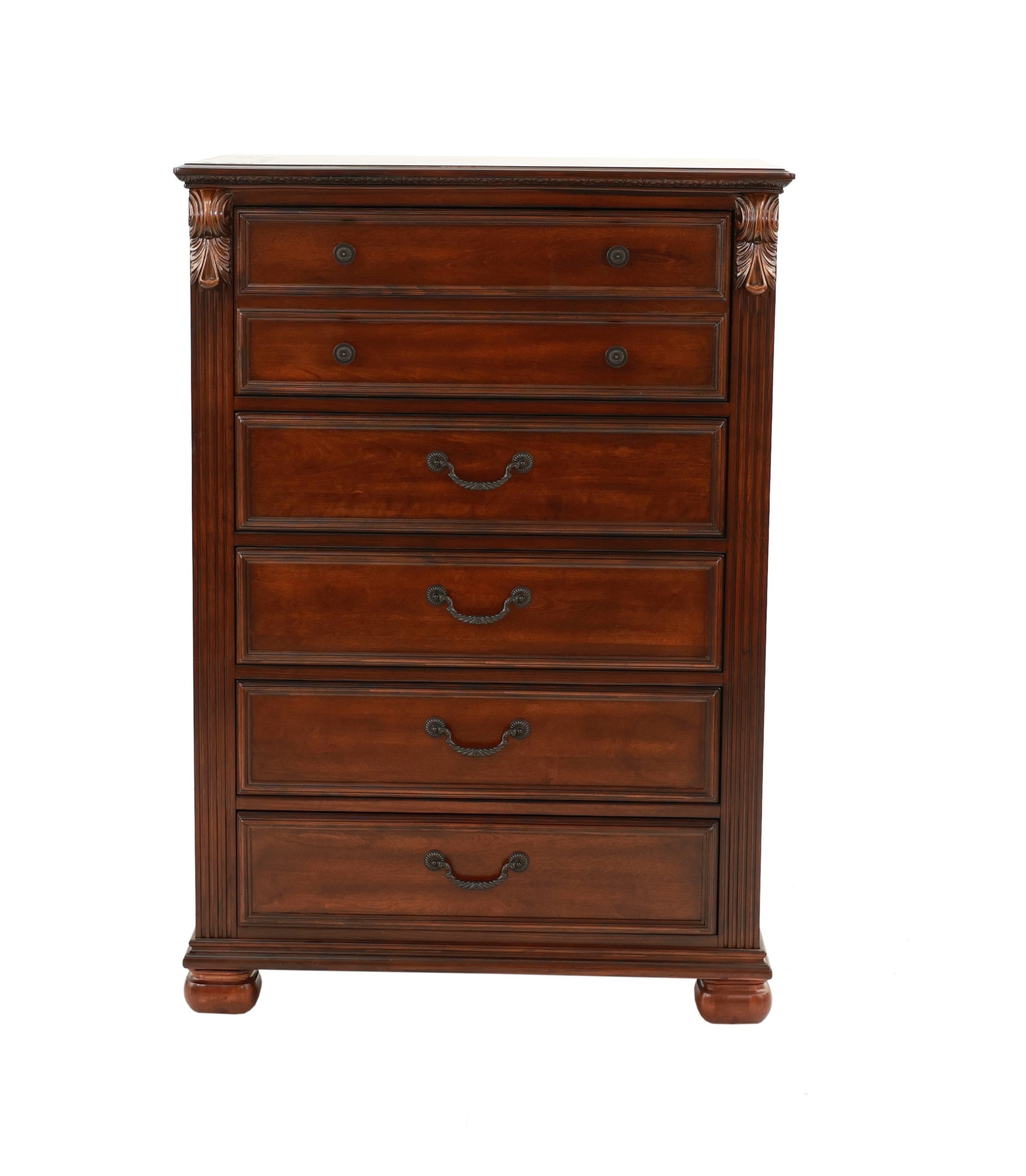 Dark Cherry Traditional Bedroom Storage Chest of Drawers