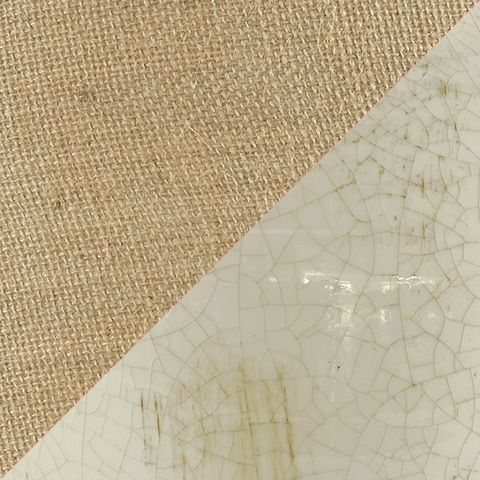 Cream linen lamp shade fabric close-up with woven texture