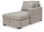 Flint gray right-arm corner chaise with storage, thick seat, side/back pillows