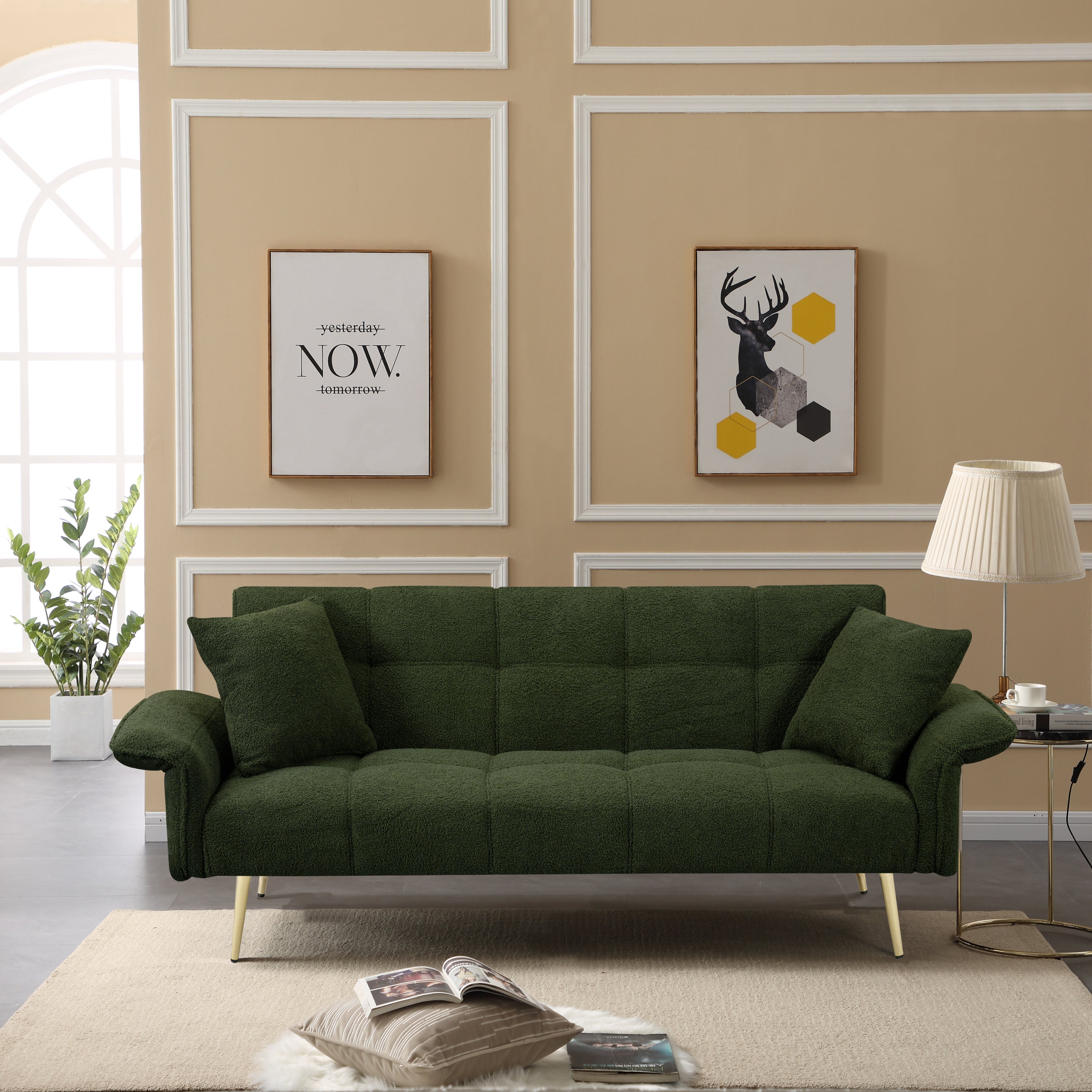 Convertible Futon Sofa Bed, Double Sofa Bed for Small Spaces