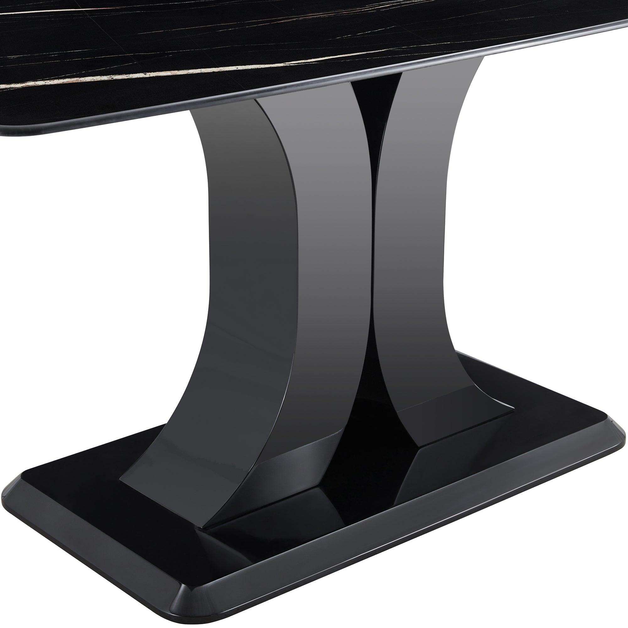 Faux Marble Dining Table Set w/ 6 Chairs