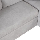 87.4" L-Shaped Sleeper Sectional Sofa w/ USB, Outlets, 3 Pillows - Grey-Sleeper Sectionals-American Furniture Outlet