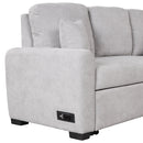 87.4" L-Shaped Sleeper Sectional Sofa w/ USB, Outlets, 3 Pillows - Grey-Sleeper Sectionals-American Furniture Outlet