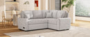 87.4" L-Shaped Sleeper Sectional Sofa w/ USB, Outlets, 3 Pillows - Grey-Sleeper Sectionals-American Furniture Outlet