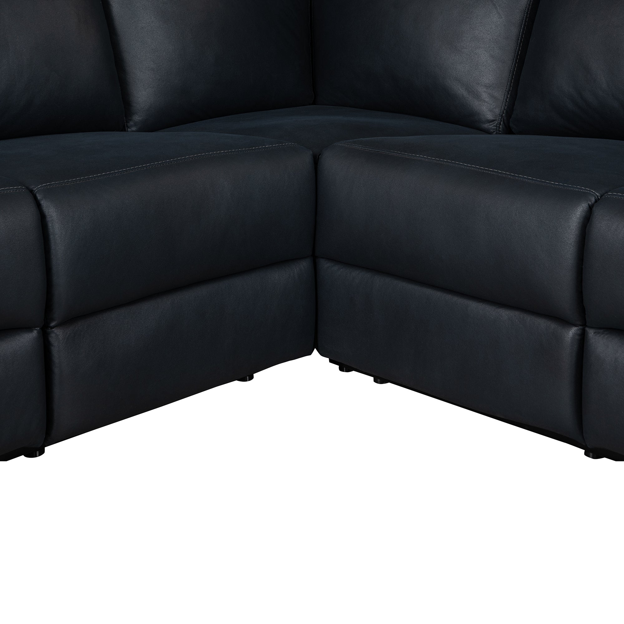 87.5" Home Theater Reclining Sectional Sofa w/ Cup Holders - Dark Blue-Reclining Sectionals-American Furniture Outlet