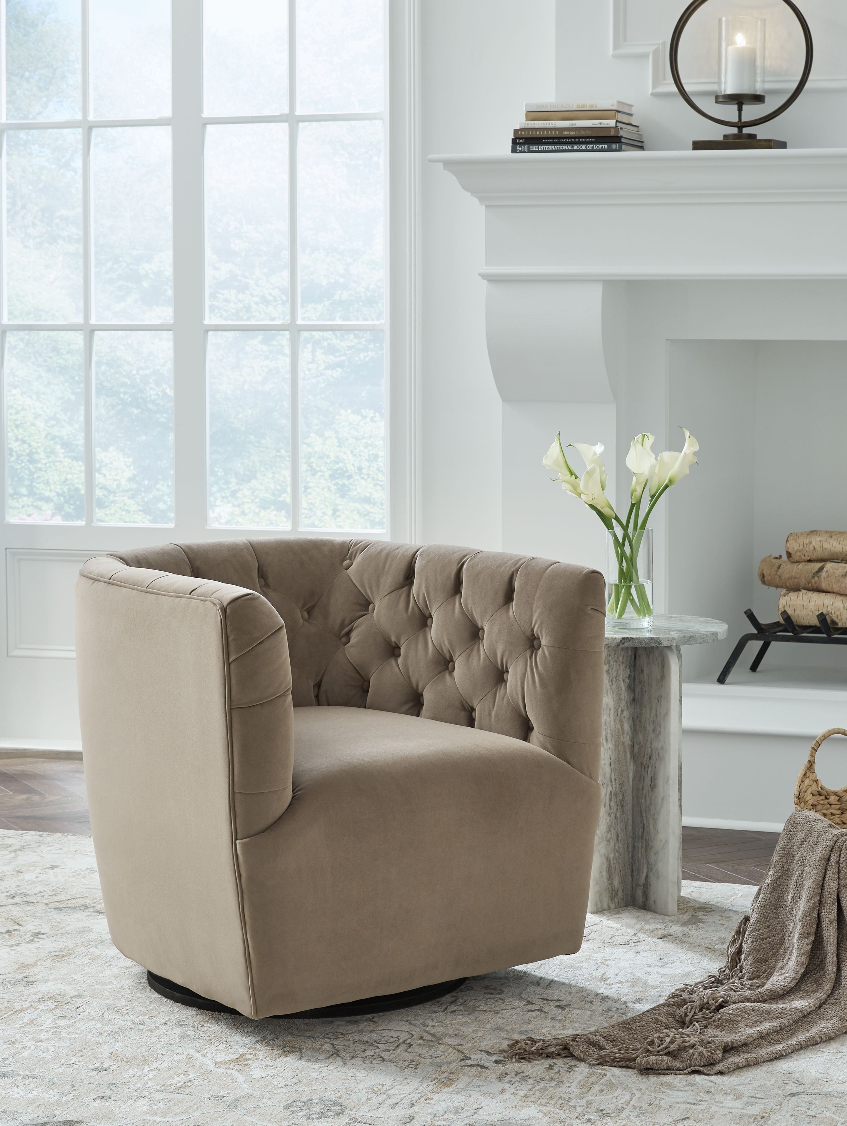 Hayesler - Cocoa  Swivel Accent Chair