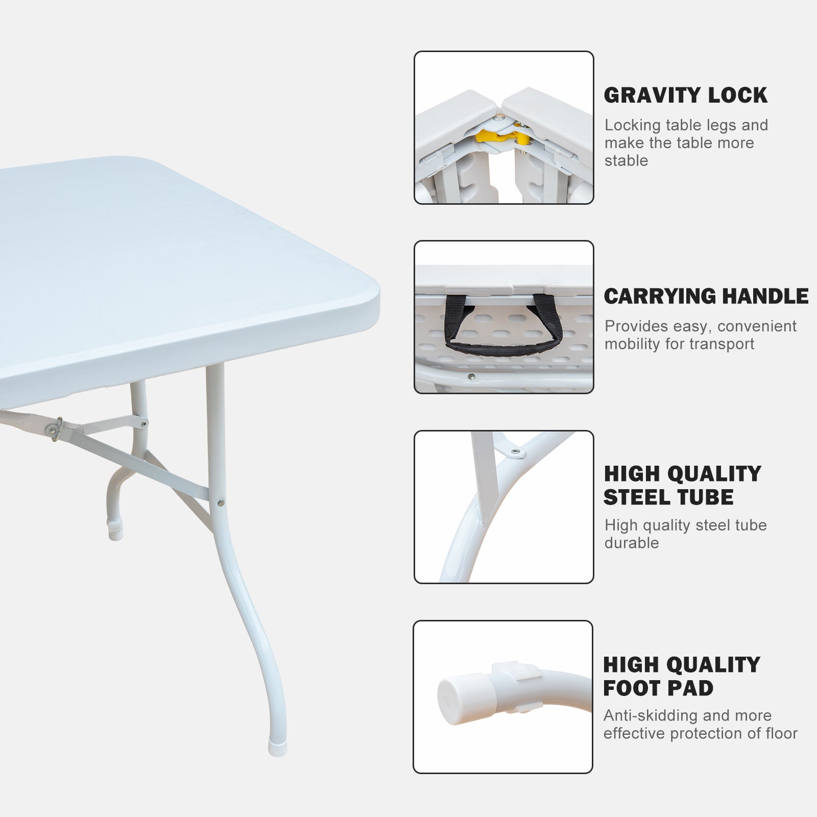 6ft Folding Table - Portable & Heavy Duty