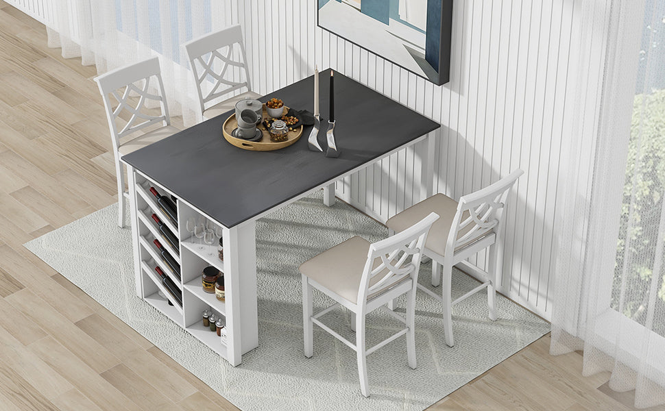 5-Piece Counter Height Dining Set - White