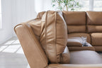 Power reclining sectional chaise with padded headrest and armrest