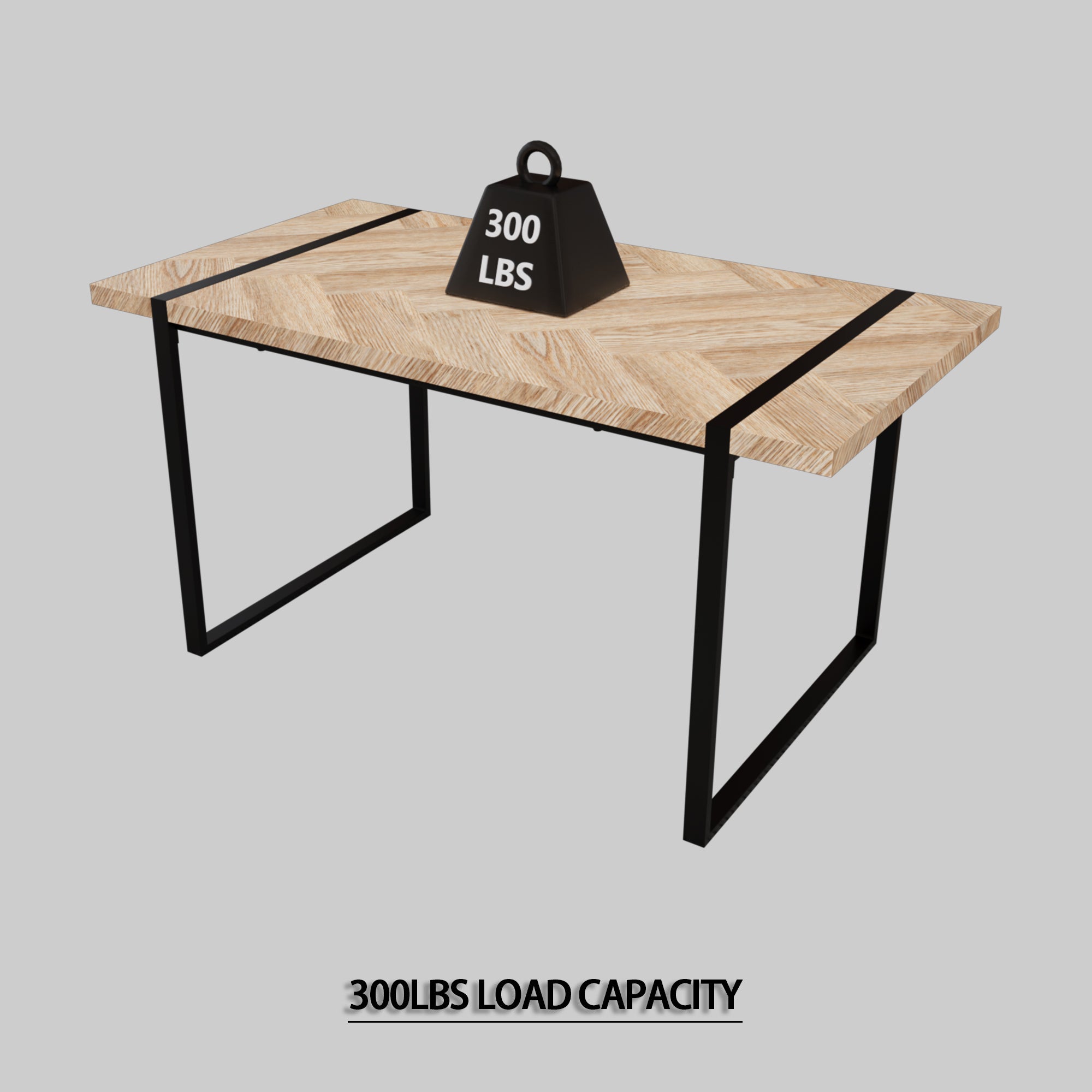 59" Rustic Industrial Dining Table Set for 6