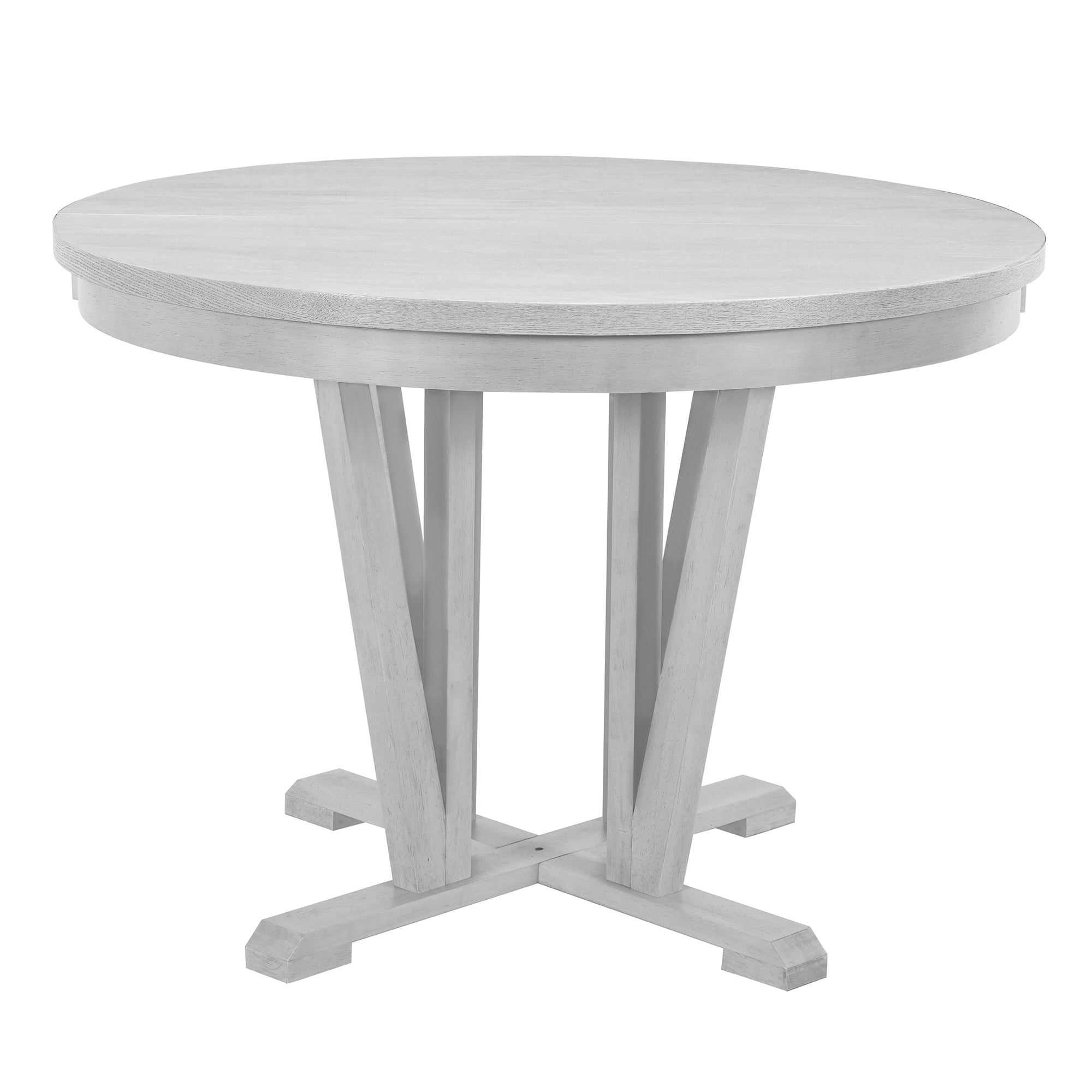 Rustic Round Dining Table Set - 5 Piece Gray